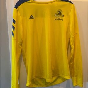 Adidas 125th Boston Marathon 2021 Women’s Large Long Sleeve Shirt Yellow Running